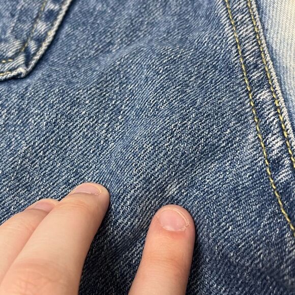 VTG 90s Tommy Hilfiger Jeans Low-Rise Split Bleached Hipster Denim Shorts SZ 7 - Picture 6 of 6